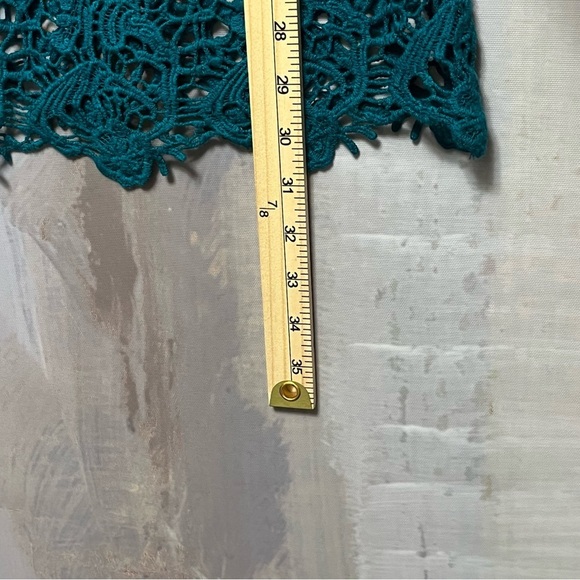 UMGEE Crochet Knit Tunic Cover-Up Womens L Boho Beach Hippie Turquoise Blue - Picture 14 of 16